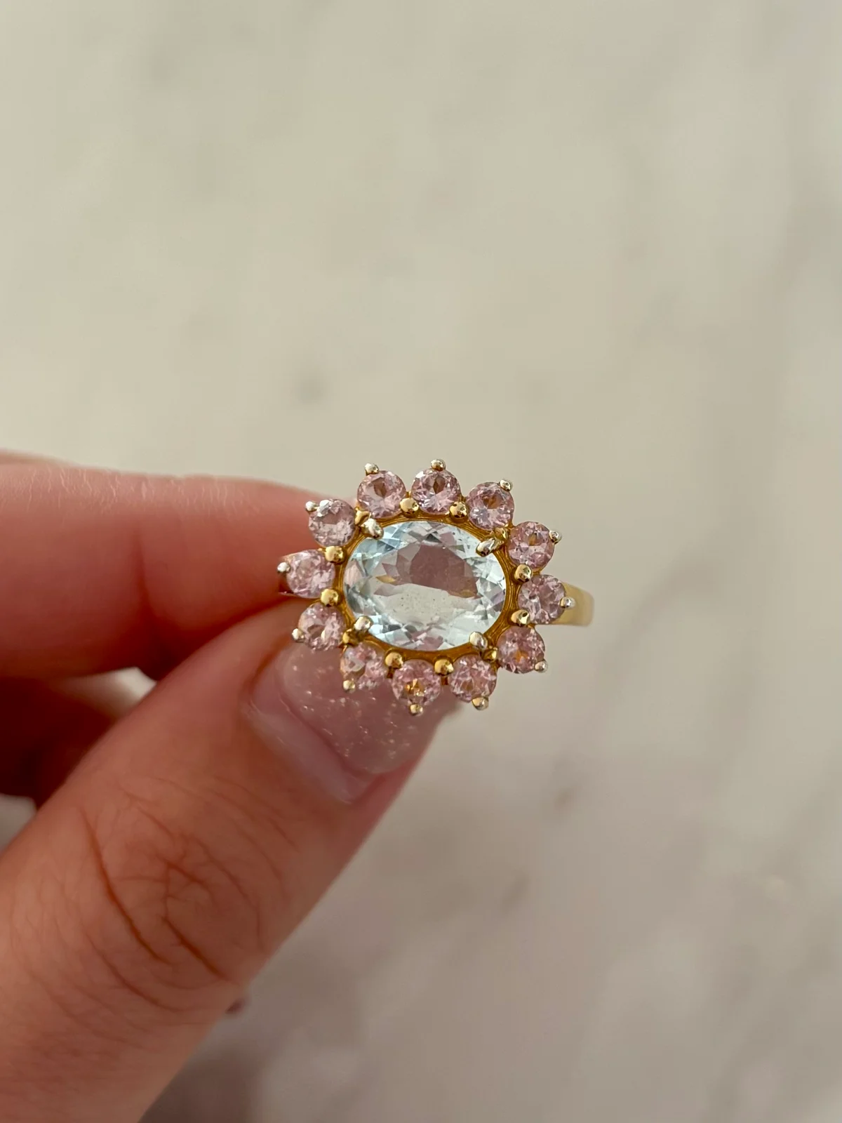 Bicolor soda & peach candy ring