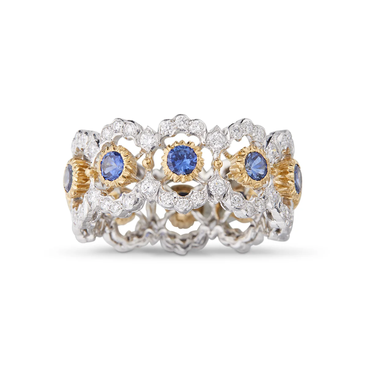 「ギルランダ カラー」リング〈WG、YG、ダイヤモンド、ブルーサファイア〉¥3,575,000