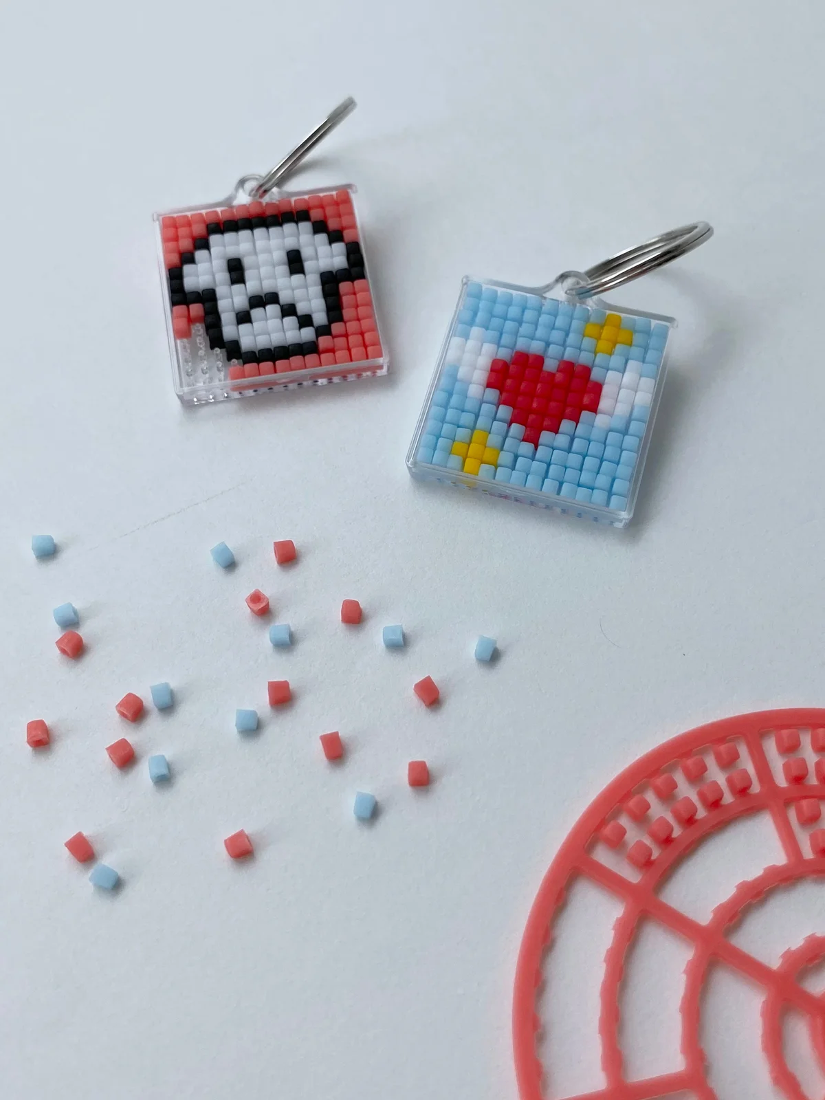フライングタイガー DIY キーリング 8pcs　完成した作品の様子