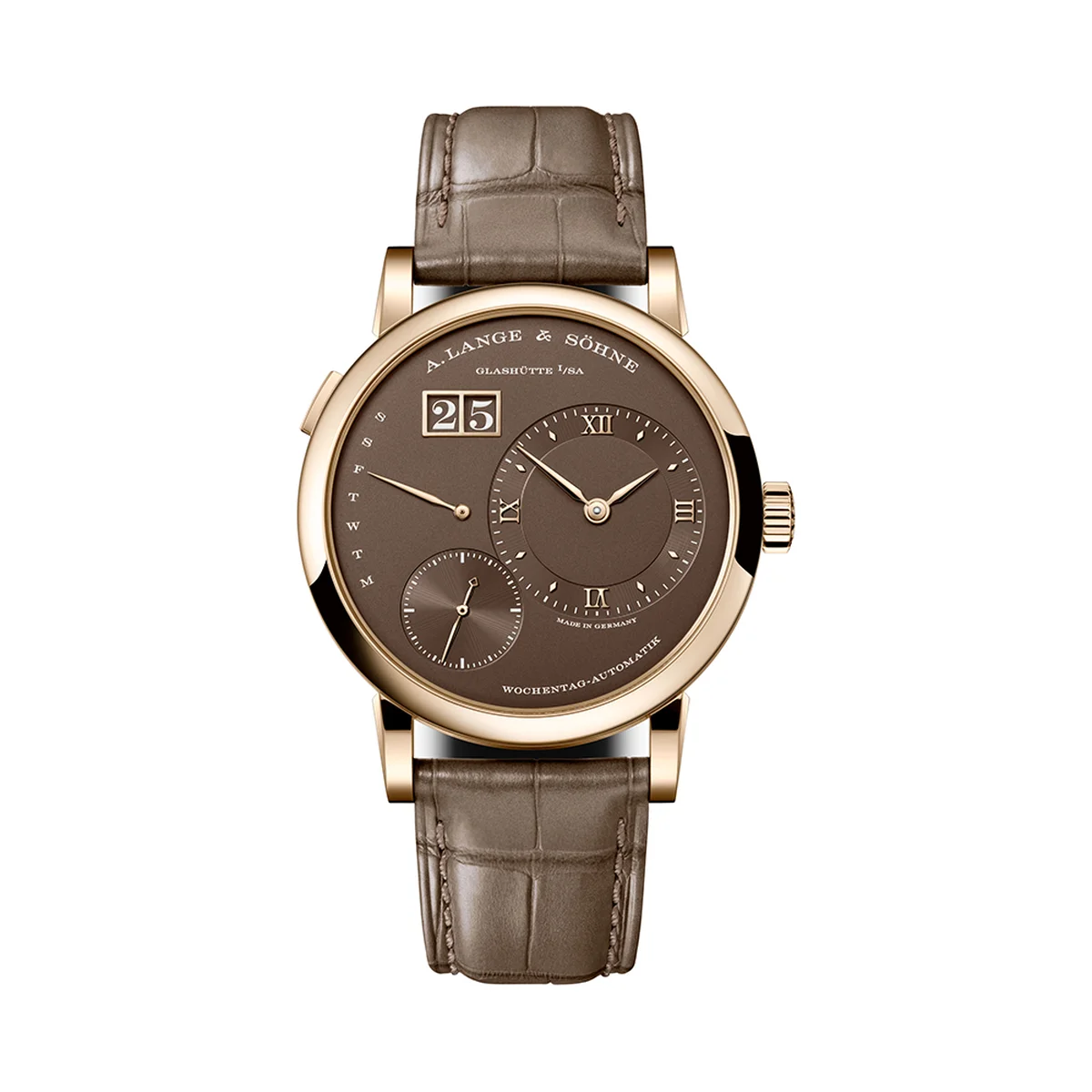 「ランゲ 1・デイマティック ハニーゴールド」ウォッチ〈ハニーゴールド、シルバー、自動巻き、ケース径39.5mm〉¥価格 ※250本限定