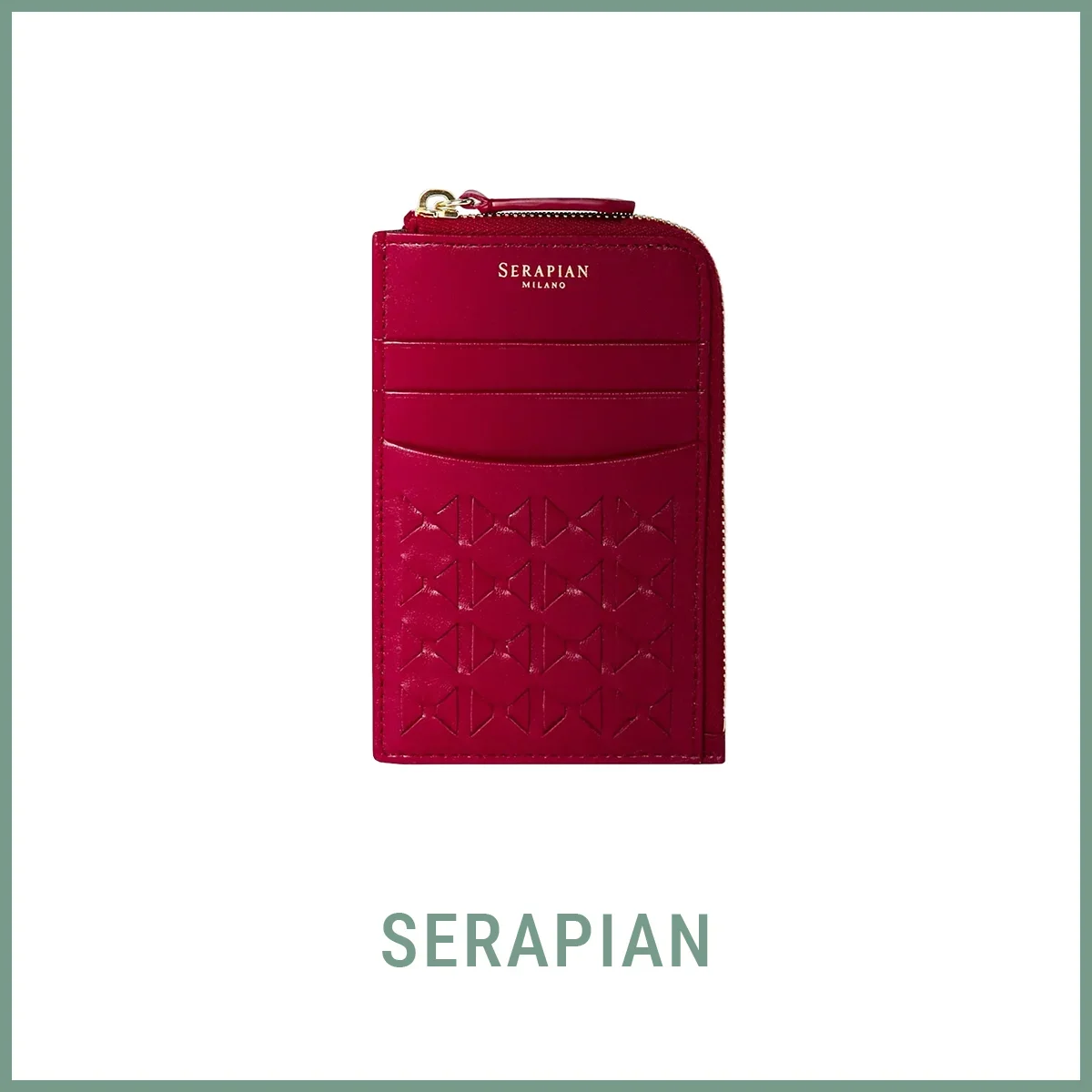 セラピアン　SERAPIAN　ファスナー付きカードケース〈H10.5×W8×D2cm〉￥71,500