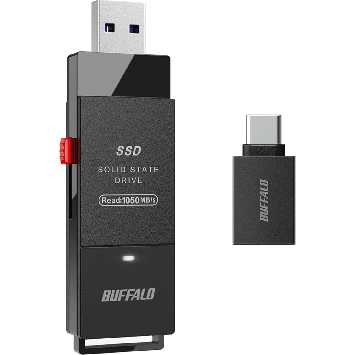 Amazon.co.jp限定】 バッファロー SSD 外付け 1.0TB USB3.2 Gen2  Type-Cアダプター付属  SSD-SCH1.0U3BA/N