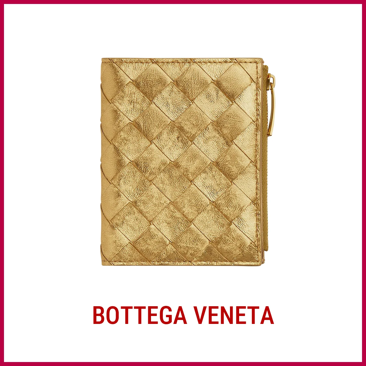 財布　ボッテガ・ヴェネタ「イントレチャート スモール 二つ折りウォレット」〈H11.5×W9×D1cm〉￥116,600