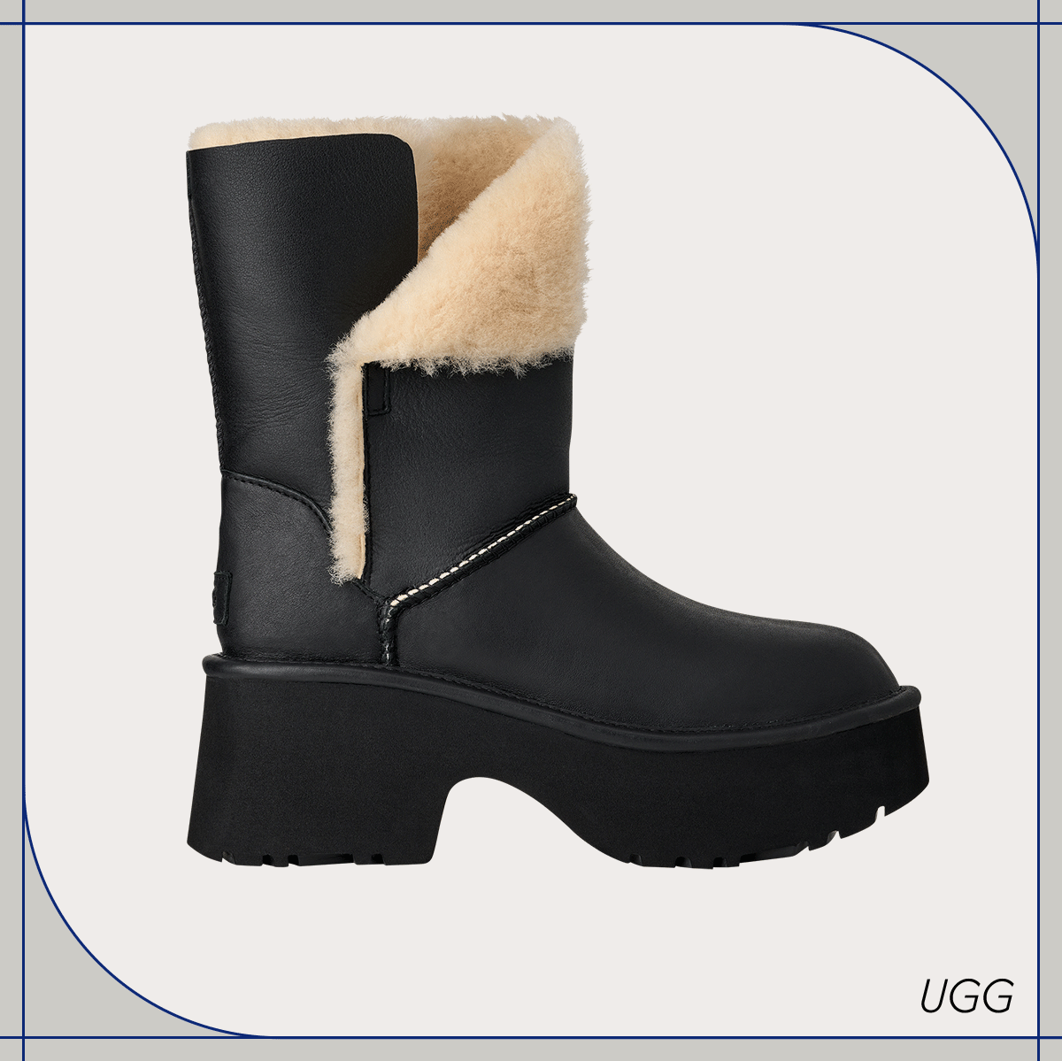 2025年秋冬新作おすすめ人気ブーツ アグ®︎ シューズ「エスミー レザー ブーツ」〈ヒール7cm〉¥41,800