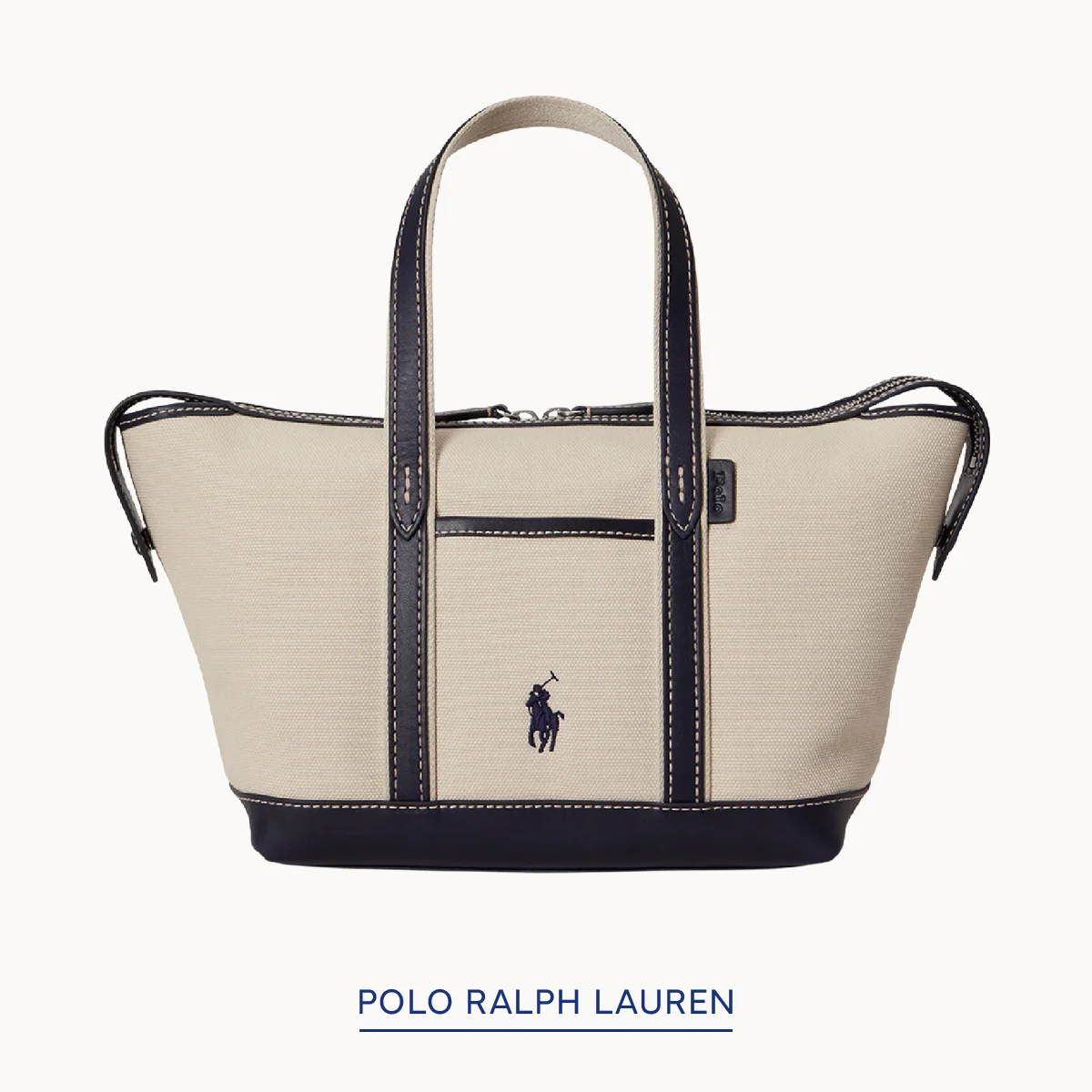 ポロ ラルフ ローレン トップジップつき キャンバストートバッグ