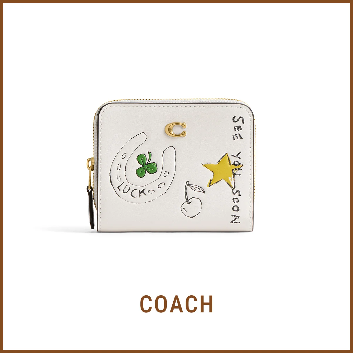 財布　コーチ　COACH　〈H9.5×W11×D1.5cm〉￥38,500　エッセンシャル ビルフォールド ウォレット・スケッチ プリント