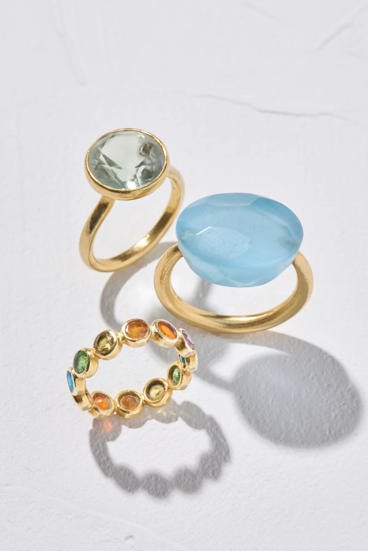 マリーエレーヌ ドゥ タイヤック リング　重ねづけ　カラーストーンリング