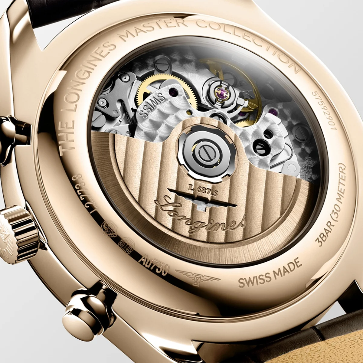 「ロンジン マスターコレクション クロノグラフ ムーンフェイズ」ウォッチ〈RG、自動巻き、ケース径42mm〉¥3,718,000