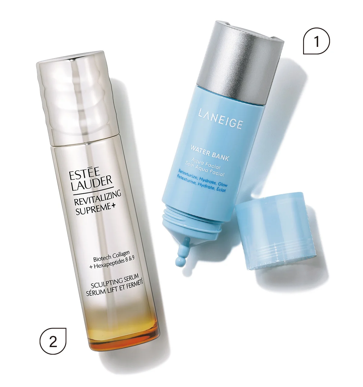 ウォーターバンク アクアフェイシャル（30㎖）￥3,630／ラネージュ　シュープリーム プラス ST セラム（50㎖）￥22,990／エスティ ローダー