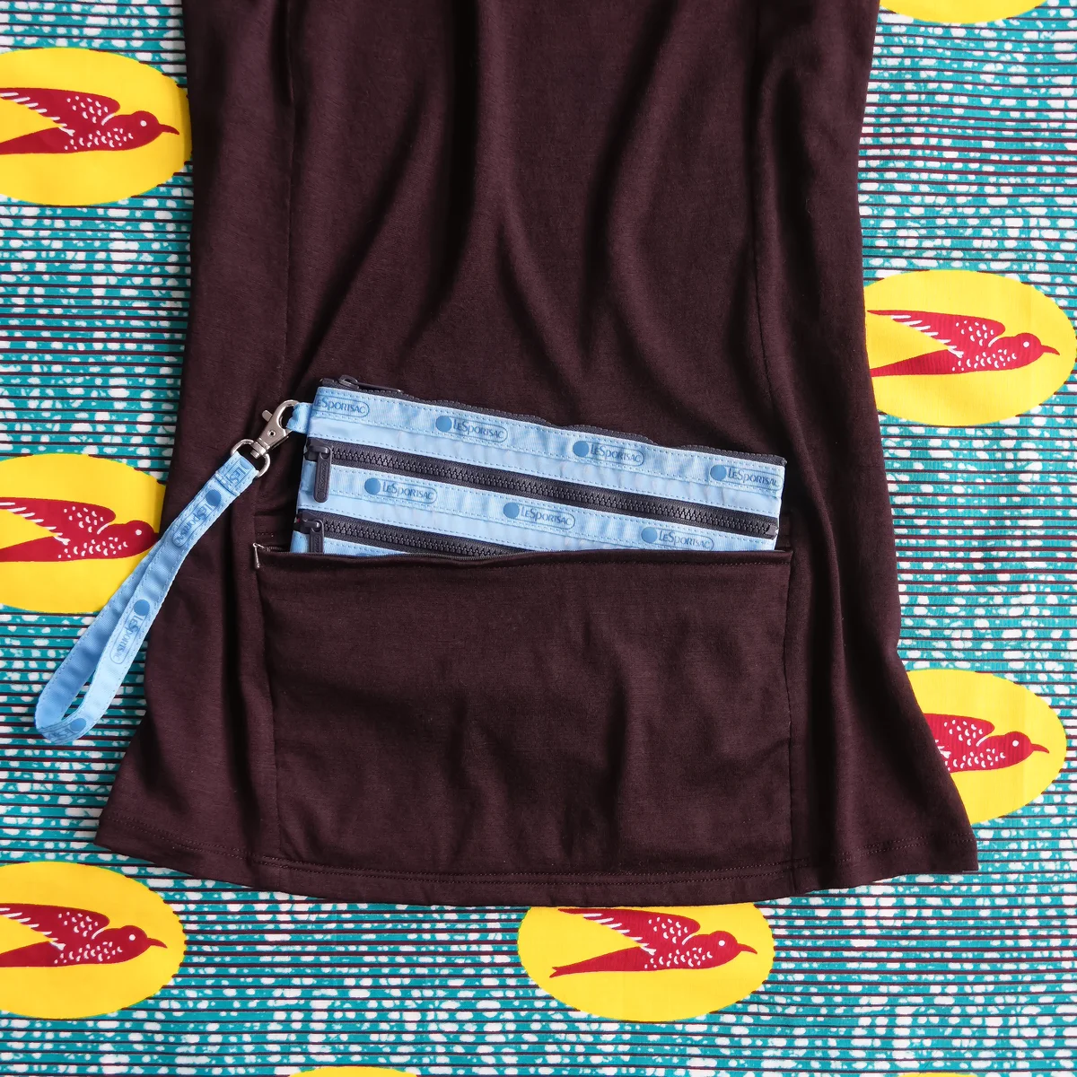 カーニバルキャミソール　アステカブラウン　ポケット部分