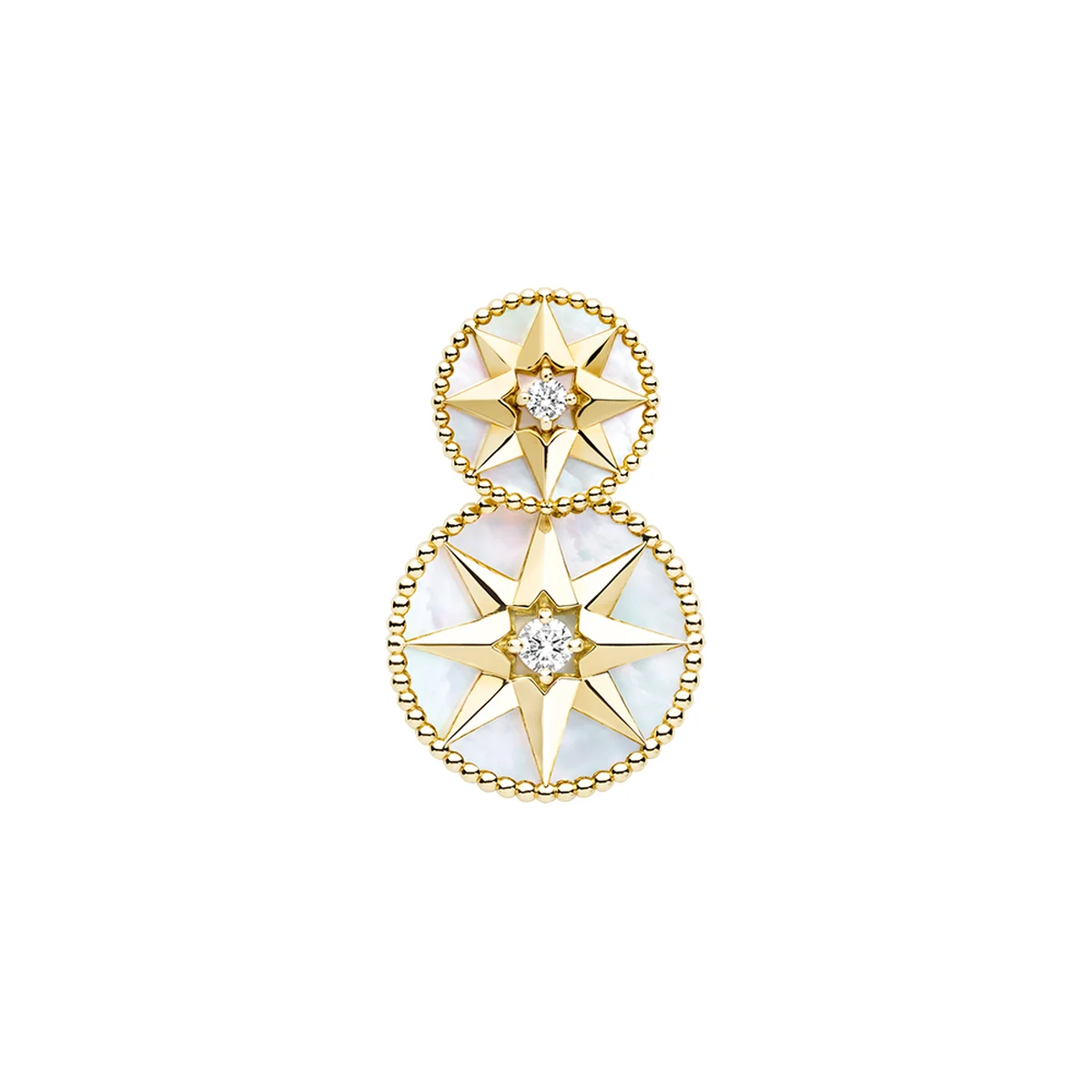 「ローズ デ ヴァン」シングルピアス〈YG、ダイヤモンド、マザーオブパール〉￥750,000