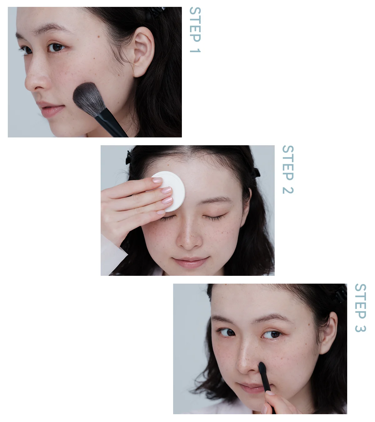 崩れにくフェイスパウダーの付け方HOW TO