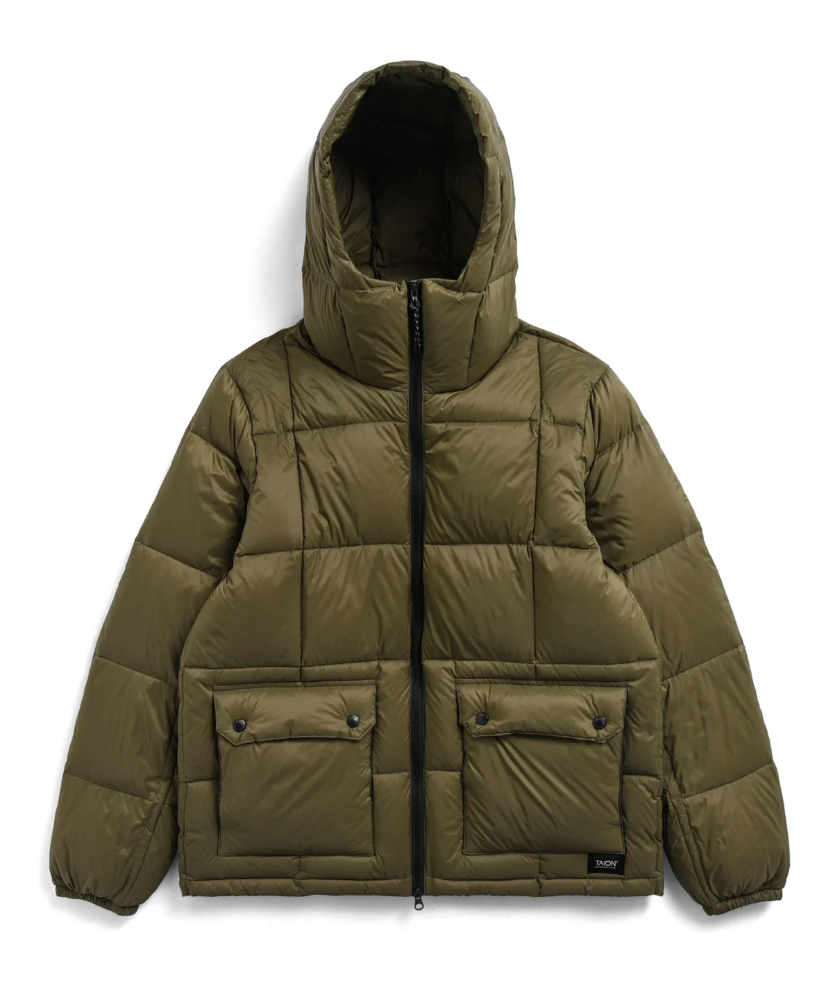 タイオンのマウンテン パッカブル ボリューム ダウンパーカ カーキ