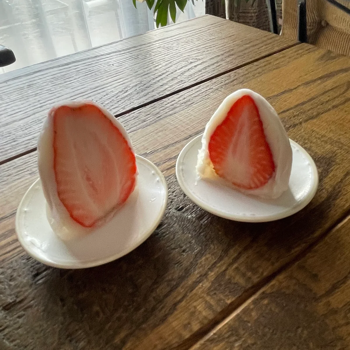 微笑庵のちごもちの断面の写真