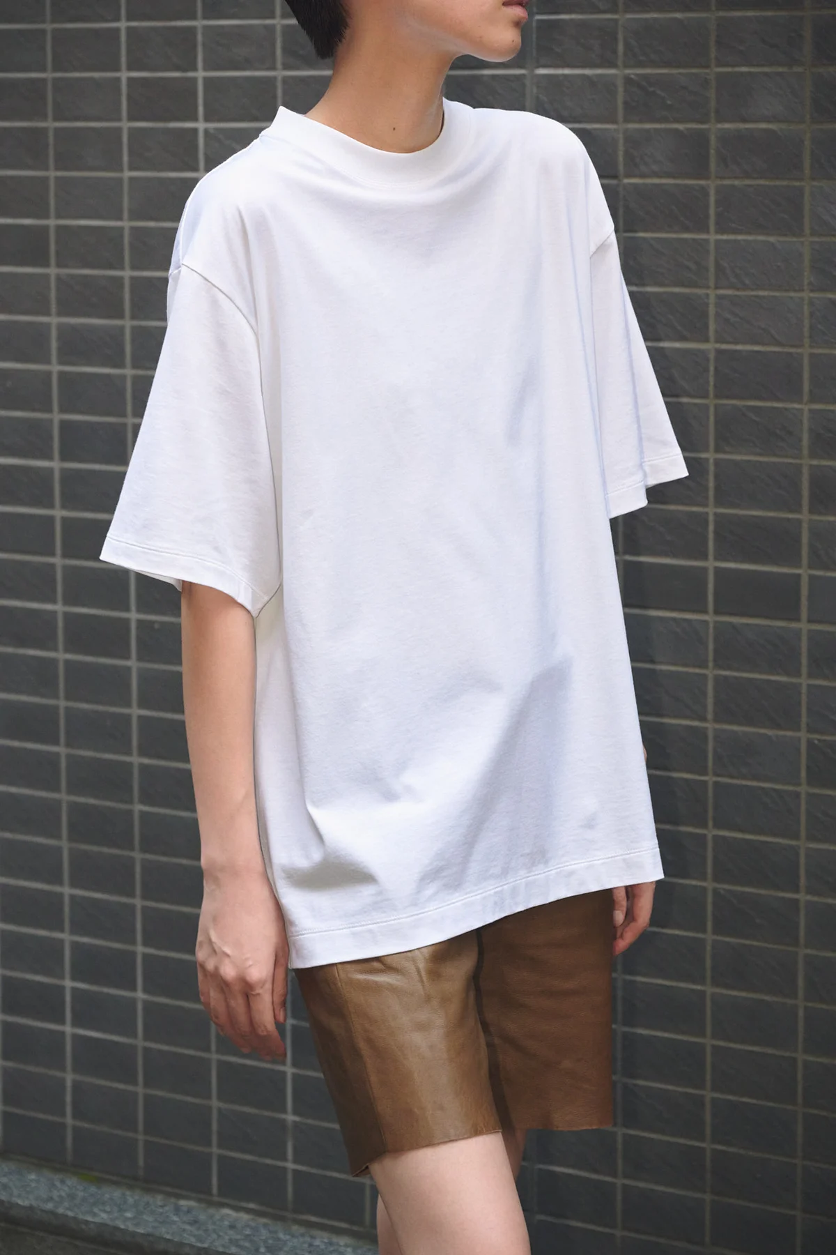 ATON エイトン Tシャツ ホワイト ルーズフィット