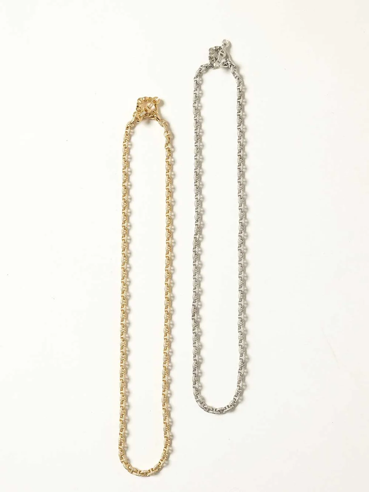 「5MM OPEN LINK BRACELET WITH DIAMOND EDGES」ネックレス〈  YG、ダイヤモンド〉¥価格