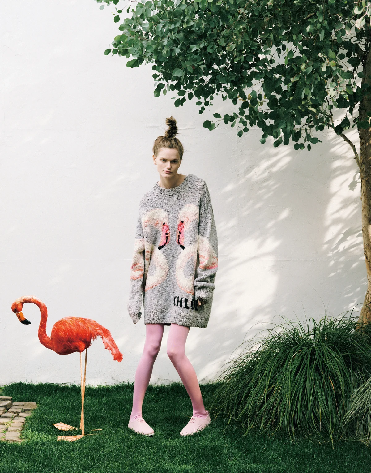 クロエのフラミンゴ柄セーター