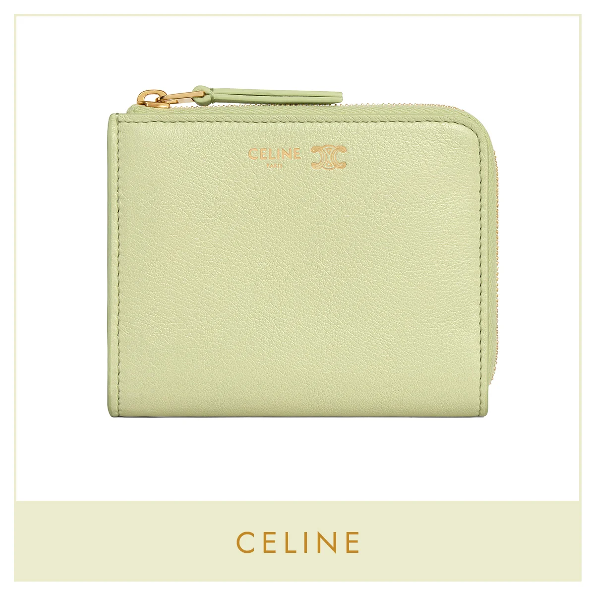 セリーヌ「フラット ジップウォレット トリオンフ スタンプ / サプル グレインドカーフスキン」