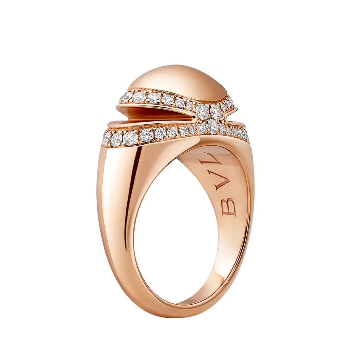 「ブルガリ カボション」リング〈PG、ダイヤモンド〉の画像