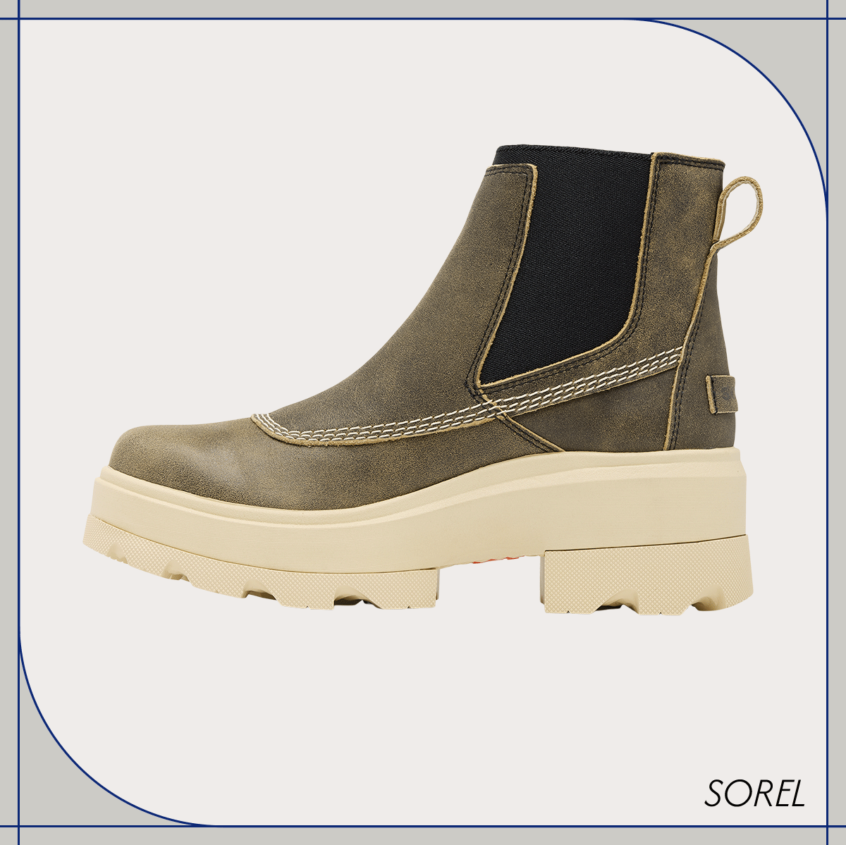 2025年秋冬新作おすすめ人気ブーツ ソレル 「ジョアンフォーワード チェルシー」〈ヒール6.5cm〉¥26,400