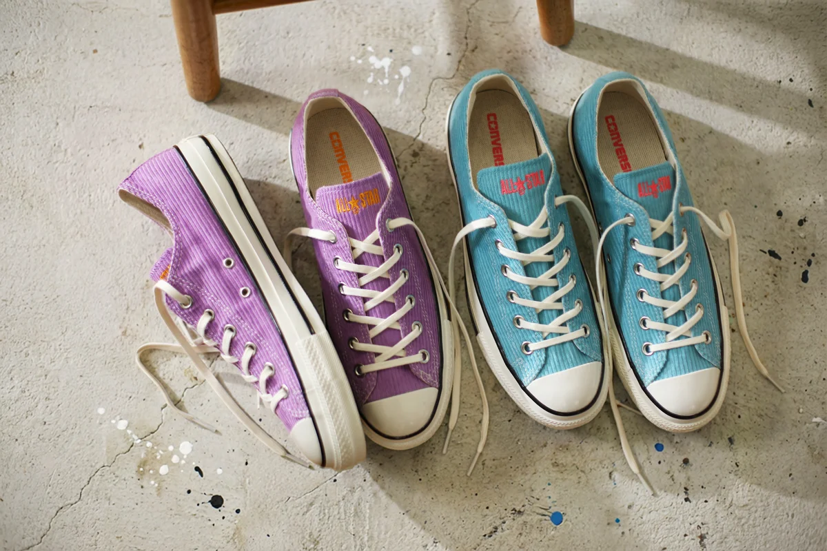 コンバースの2026年春夏新作、オールスター エイジド ウォッシュドコーデュロイ OX