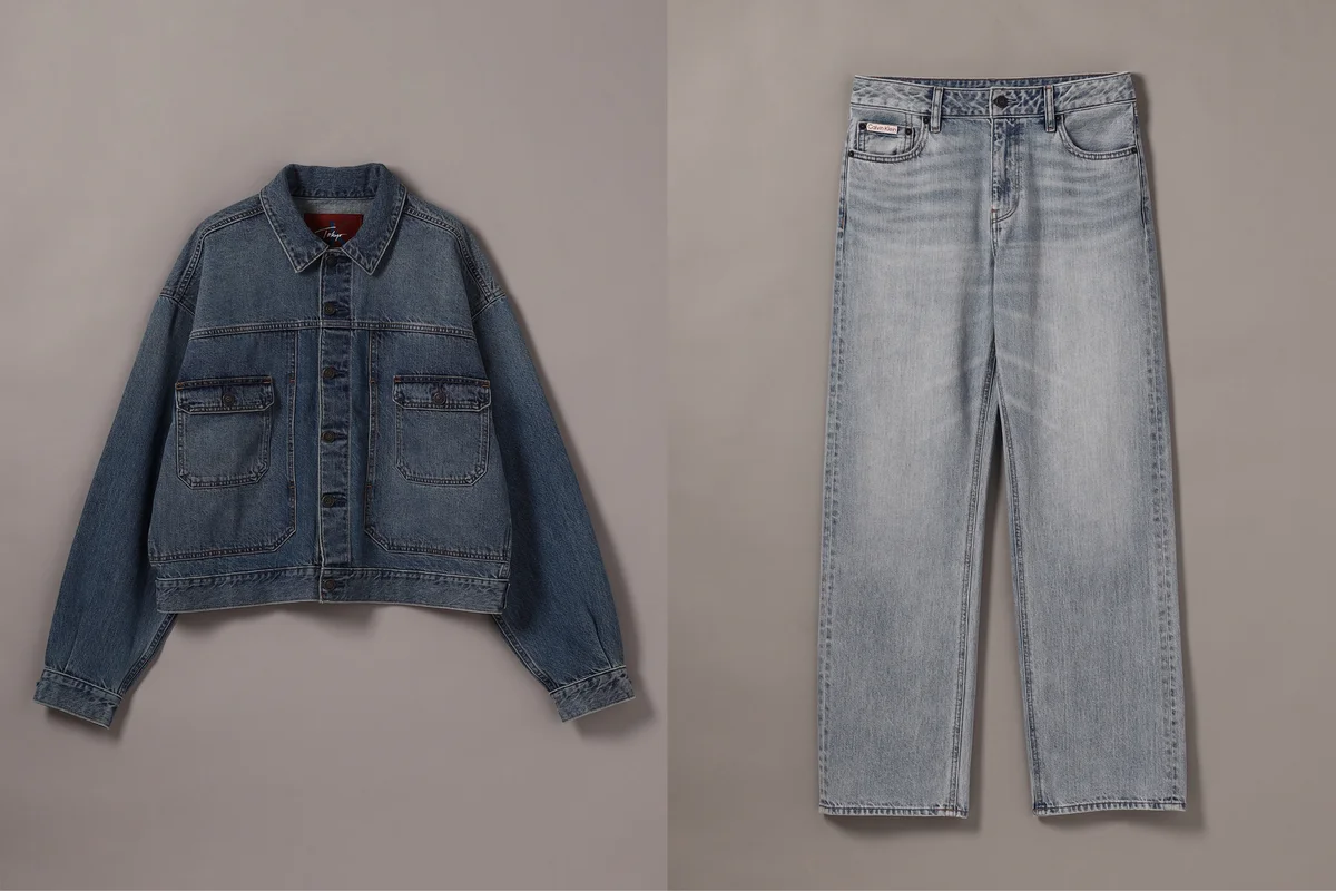 カルバン・クライン　TOKYO RAGLAN SLEEVE 3 TRUCKER Shibuya Indigo　TOKYO SIGNATURE 90s STRAIGHT Tokyo Blue 