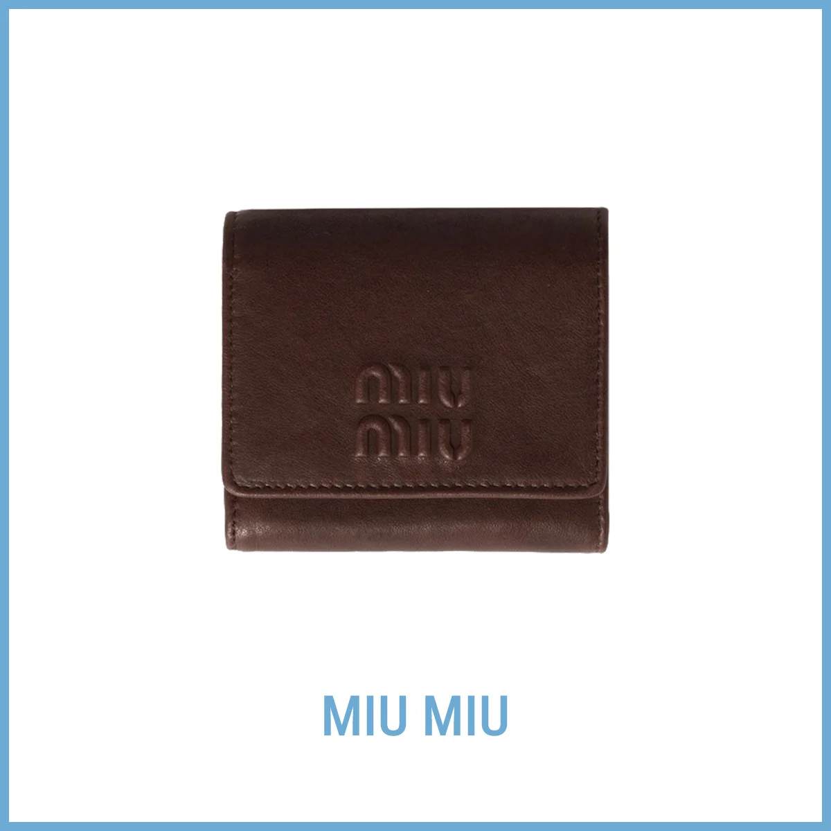 財布　ミュウミュウ　MIU MIU　スモール ナッパレザー 財布〈H9×W8cm〉￥90,200
