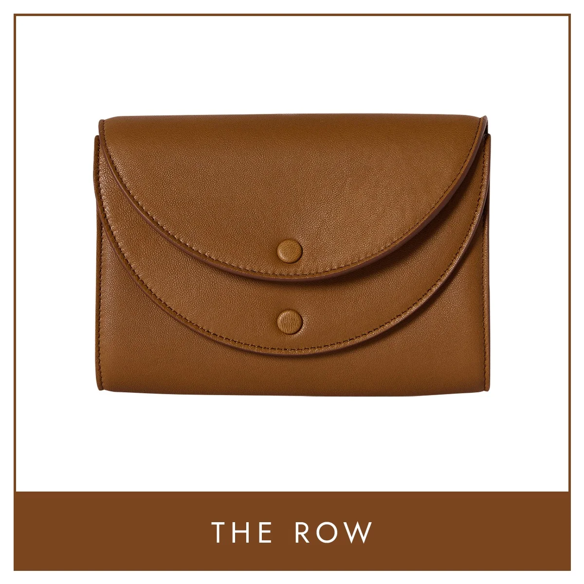ザ・ロウ「ダブルフラップクラッチ」　ブラウン