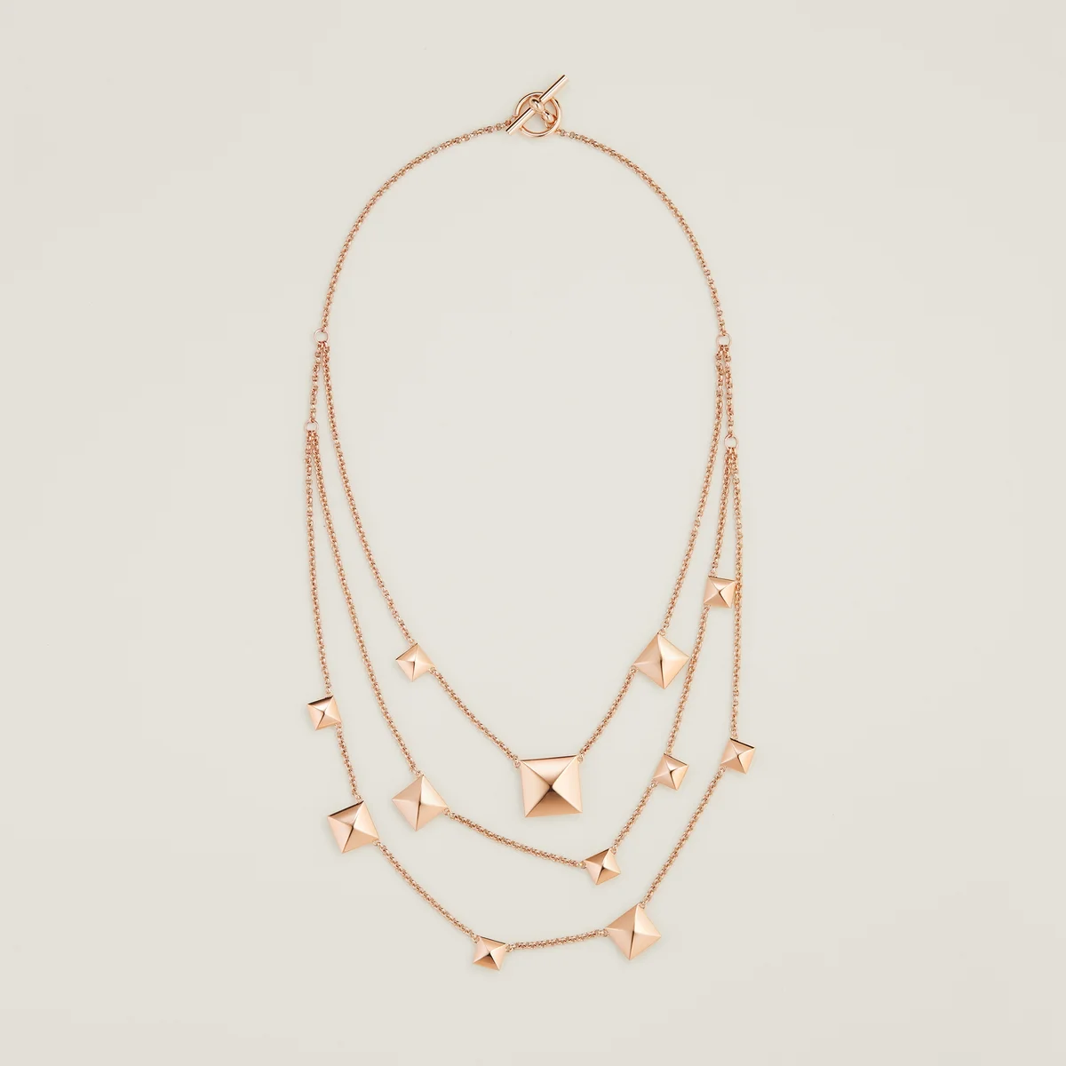 ネックレス《エルメス・クルー・ドゥ・H》 3チェーン PG　 エルメス（HERMÈS）