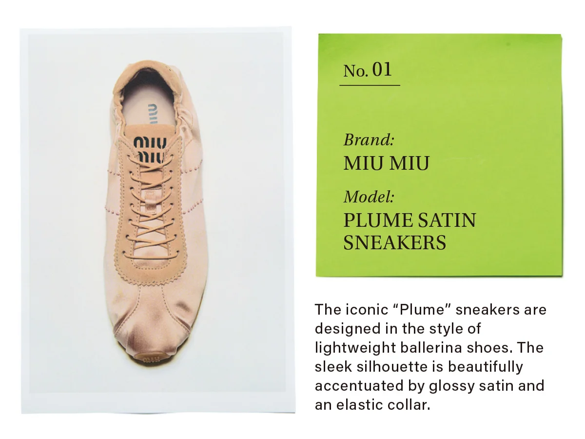 ミュウミュウのPLUME SATIN SNEAKERS