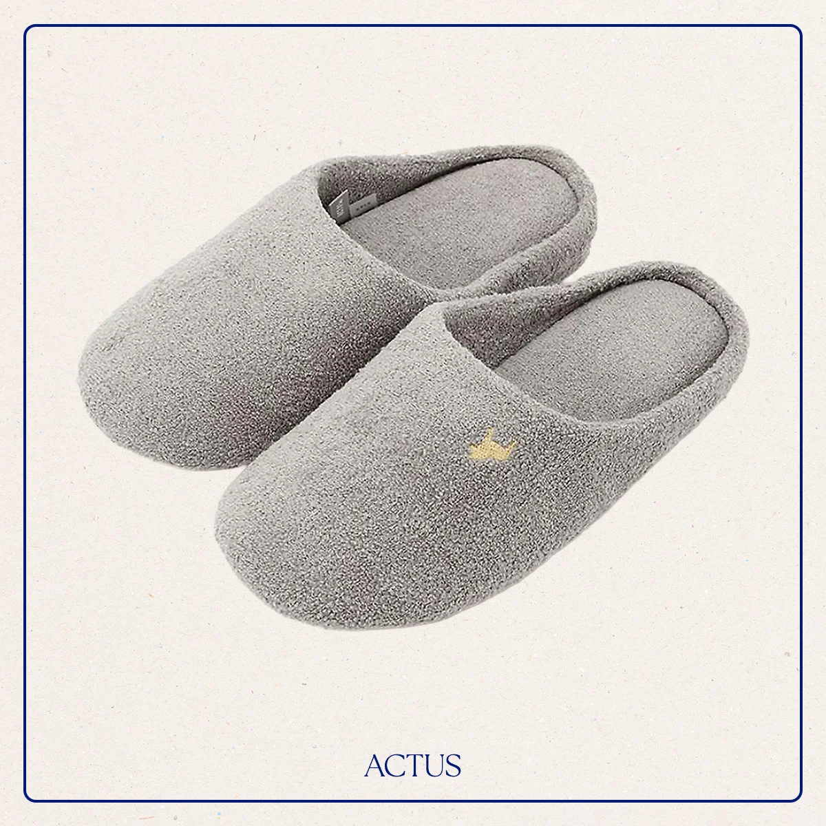 ワンポイントが愛らしい【アクタス】のベーシックなスリッパ
