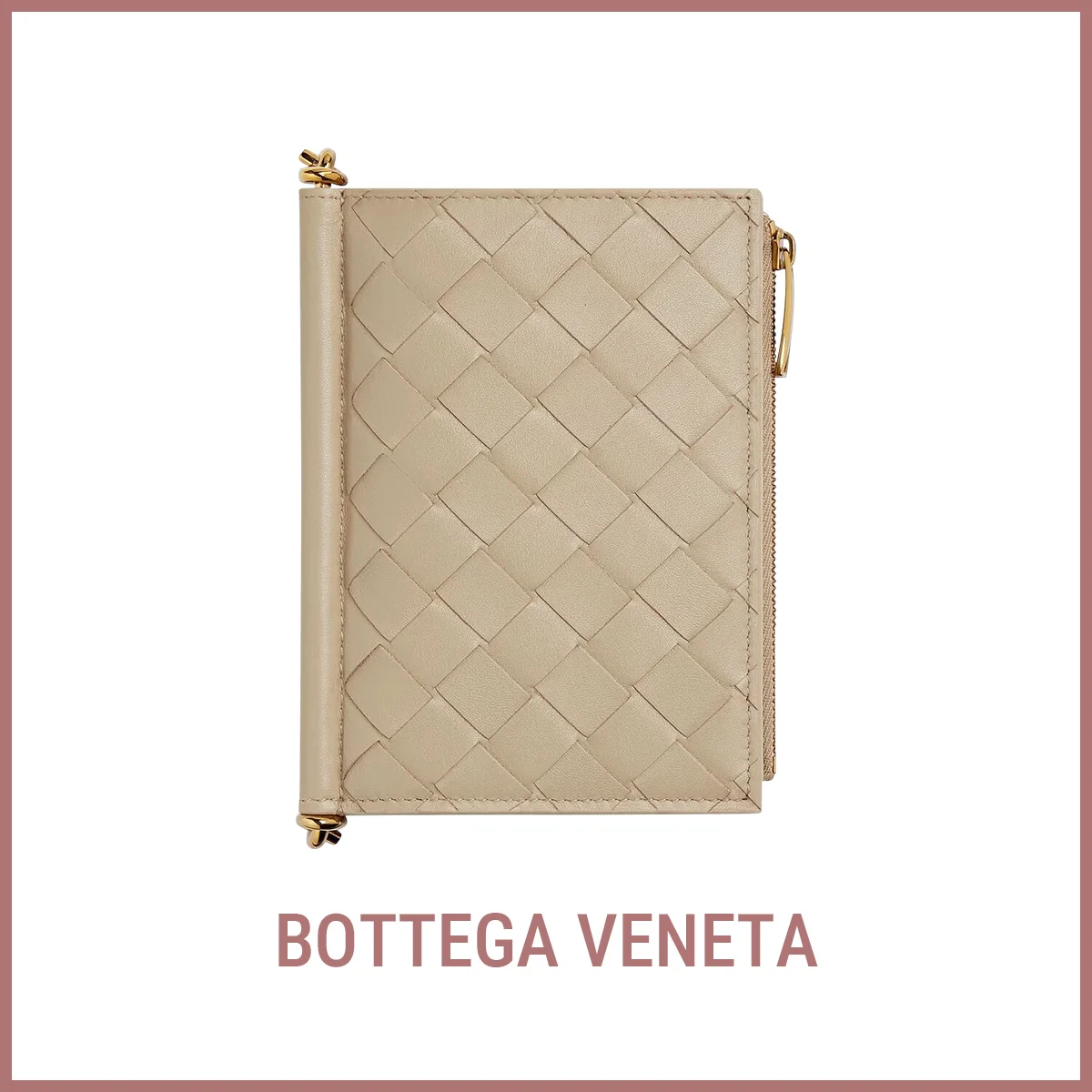 財布　ボッテガ・ヴェネタ　BOTTEGA VENETA　ソルスティス ミディアム 二つ折りウォレット　〈H14.5×W11×D2cm〉￥141,900