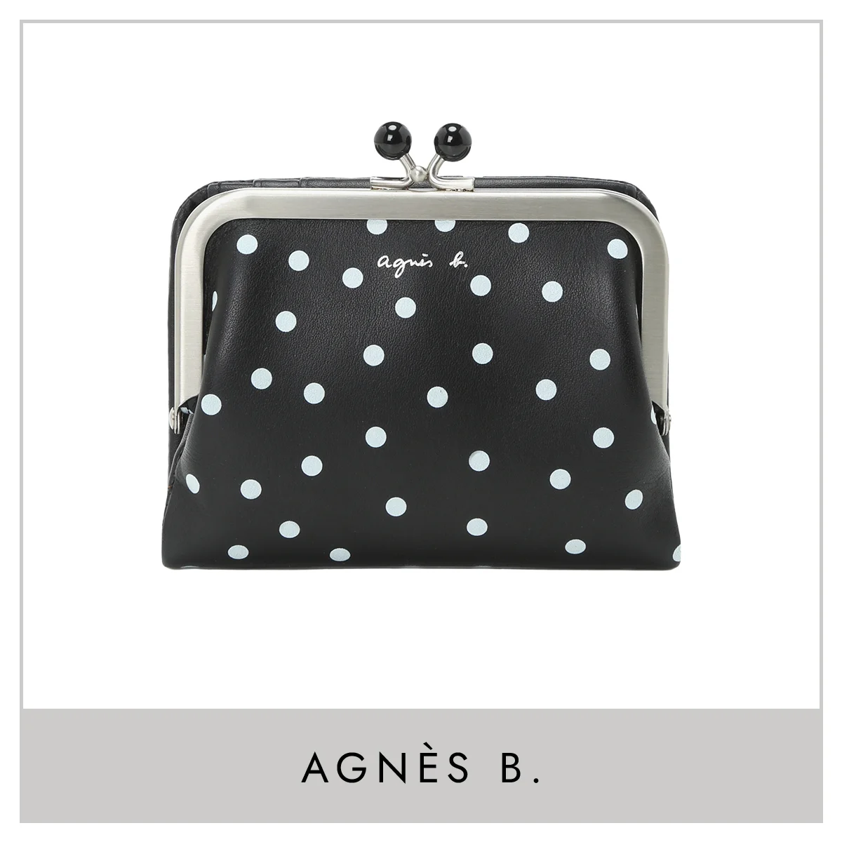アニエスベーの財布「ドット レザー がま口 ミニ ウォレット “Irene”」