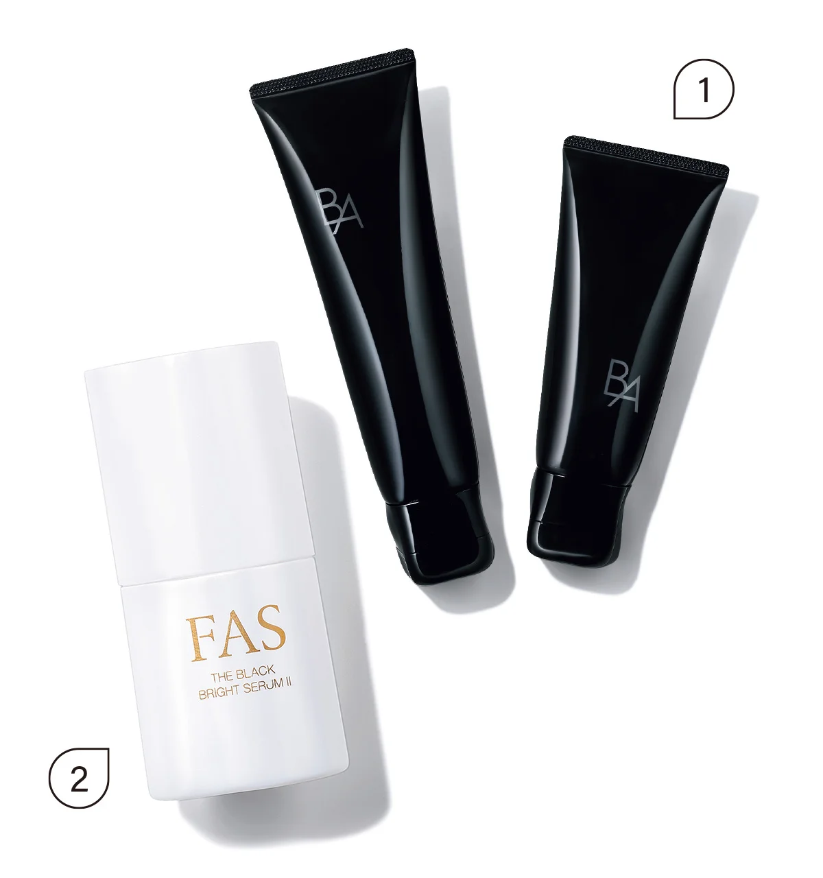 B.A クレンジングクリーム￥12,100・ウォッシュ￥12,100／ポーラ　ザ ブラック ブライトセラムⅡ［医薬部外品］（30ｇ）￥12,100