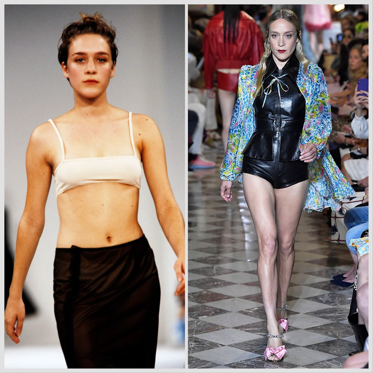 1995年に初めてミュウミュウのランウェイを歩いたクロエ・セヴィニー。その後は2018年にクルーズコレクションに登場した