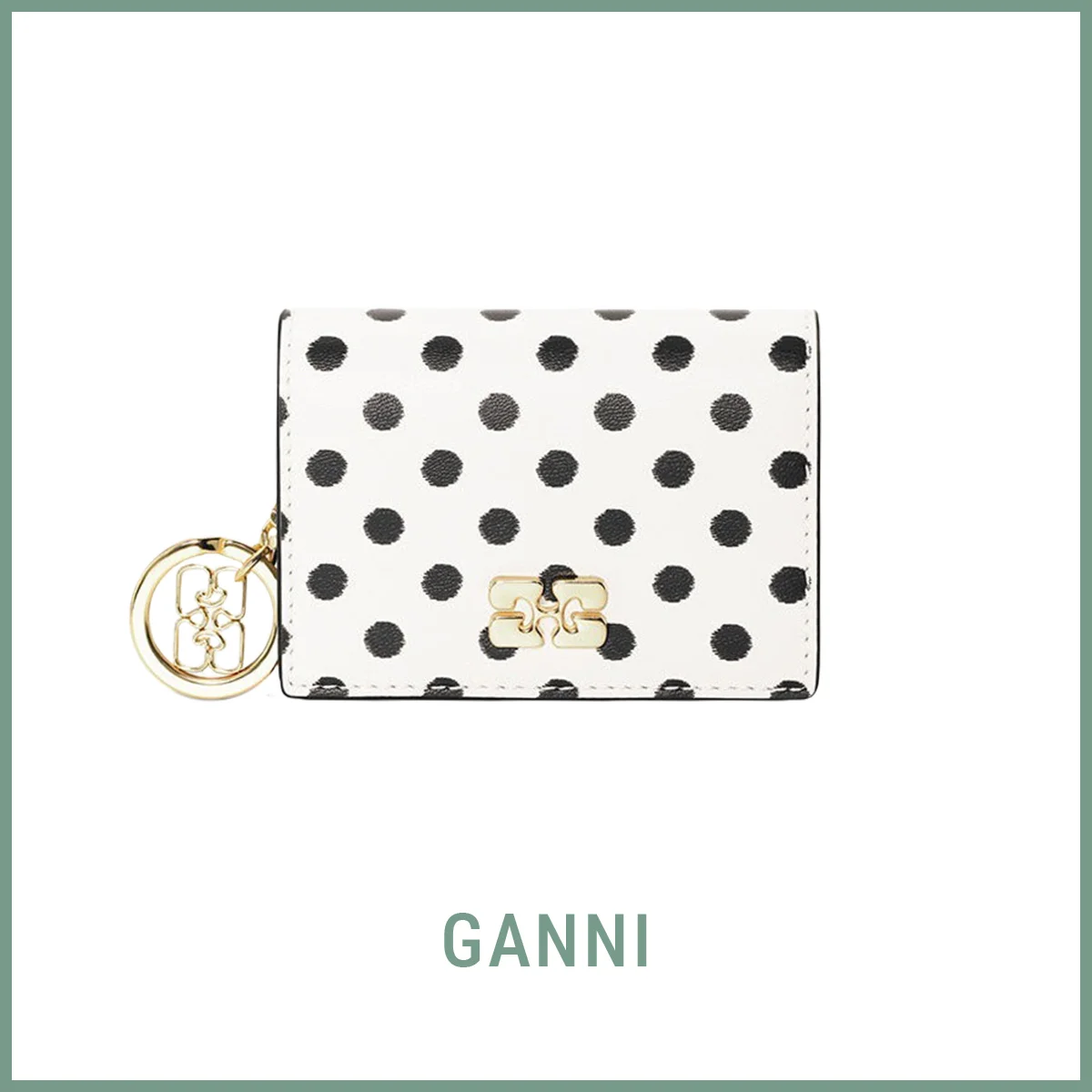 「Polka-Dot GANNI Bou Card Holder With Flap」〈H7×W10×2.5cm〉¥26,000／ガニー 渋谷パルコ(ガニー)　カードケース
