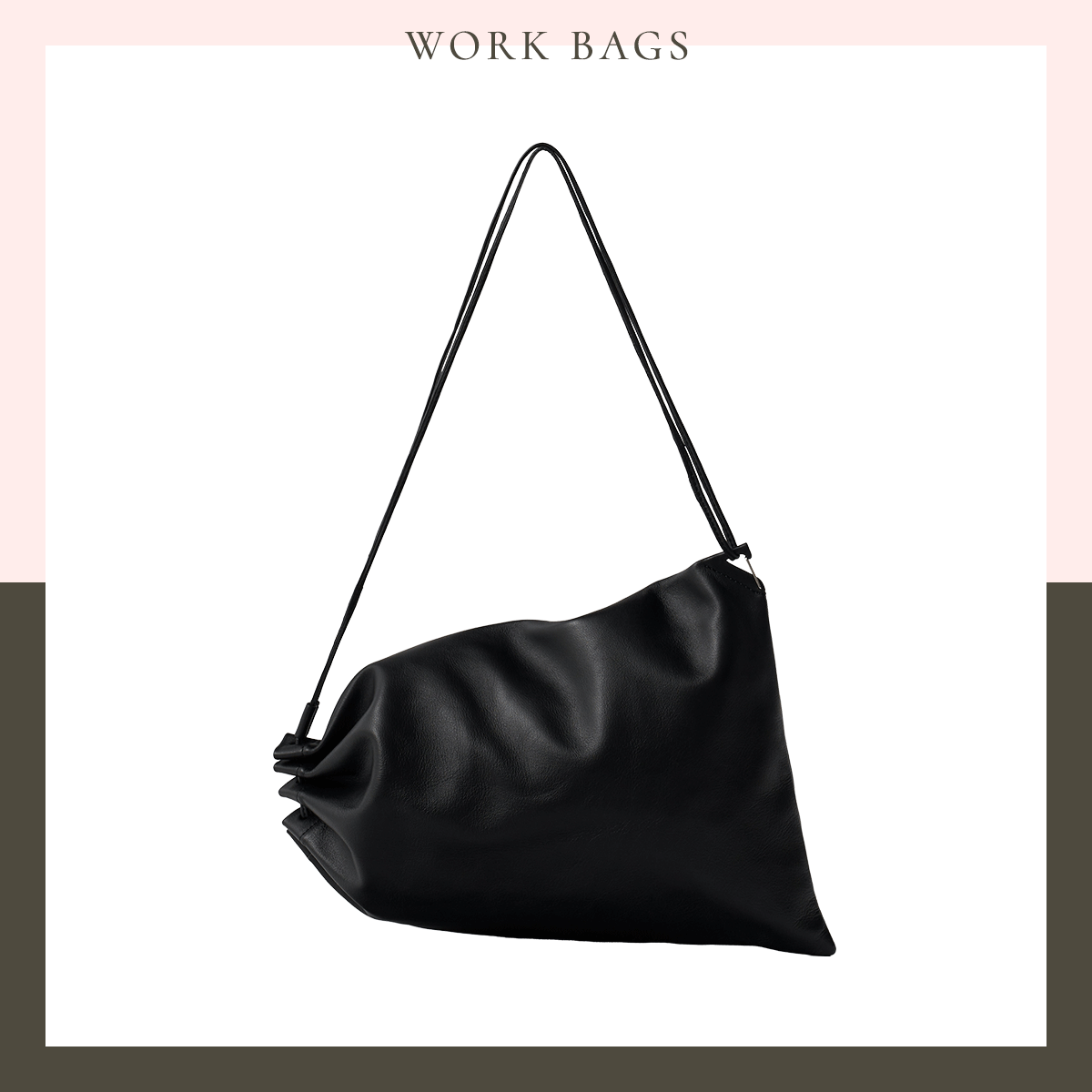 エド ロバート ジャドソンのコードを両側から引くと手提げ、片側で引くとショルダーにも変化するバッグ