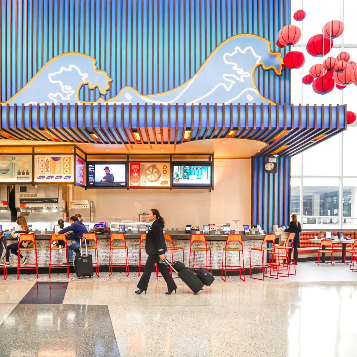 ヒューストン空港　ジョージ・ブッシュ・インターコンチネンタル空港制限エリアの飲食ブース