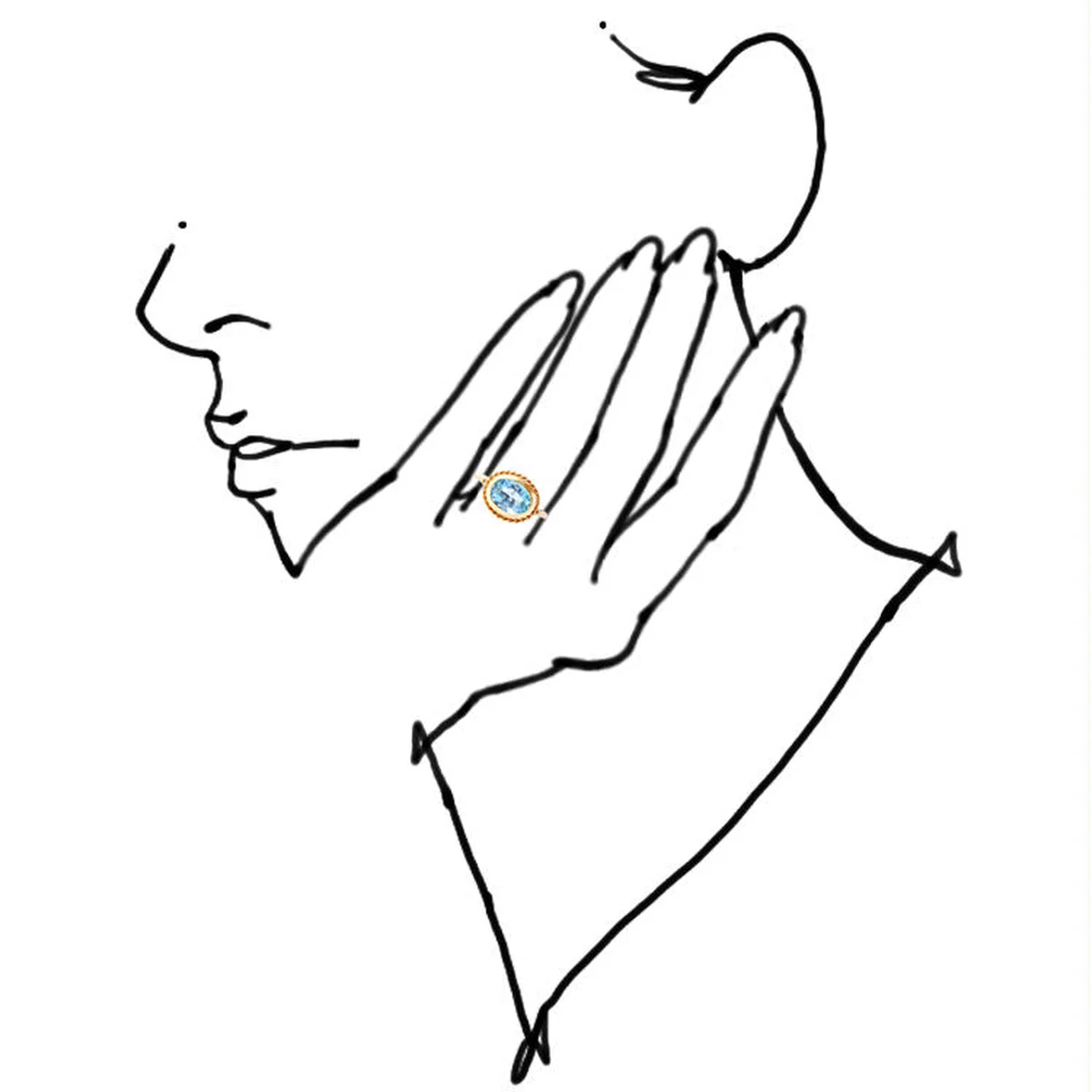 リングを身に着けた女性のイラスト