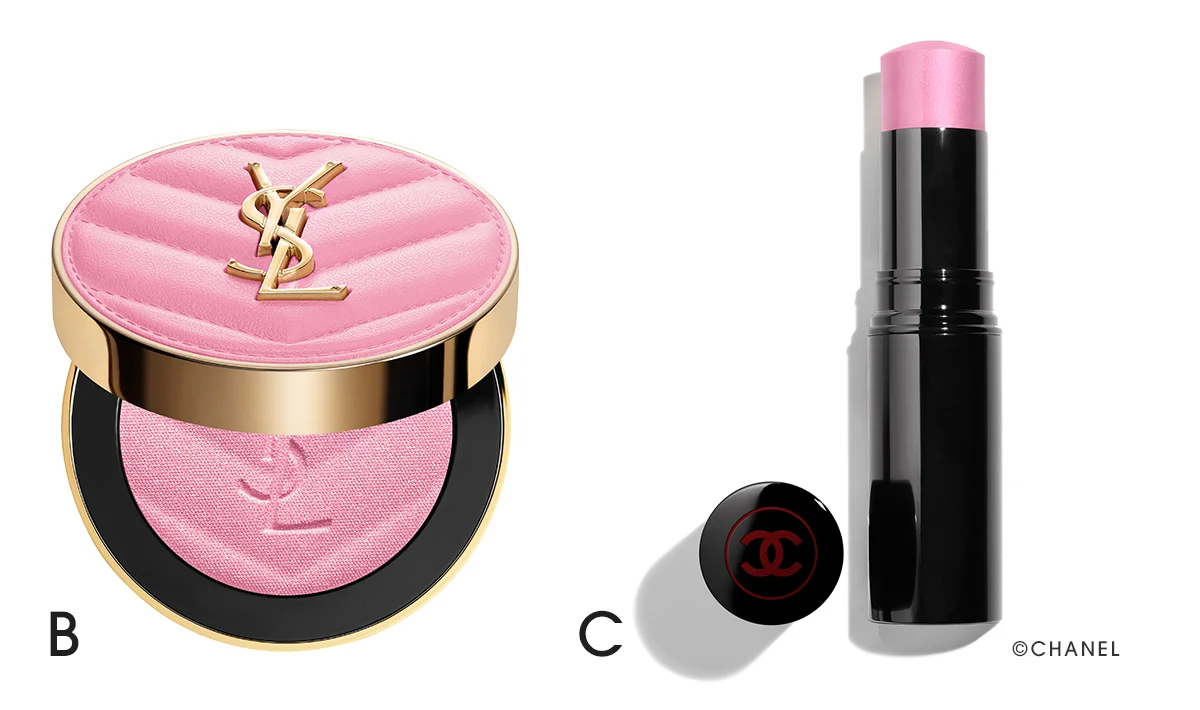 YSL メイクミーブラッシュ パウダー No.10／シャネル ボーム エサンシエル キュートの切り抜き画像