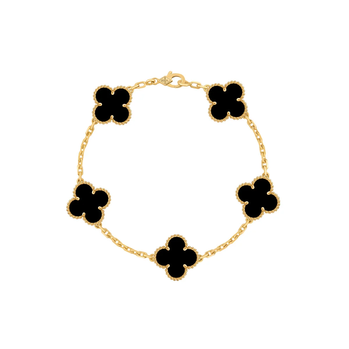 ヴァンクリーフ&アーペル 「ヴィンテージ アルハンブラ」ブレスレット 5モチーフ オニキス