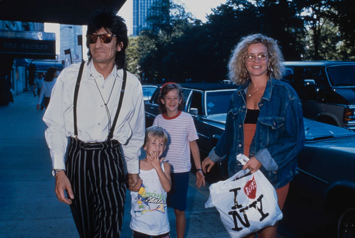 ロン・ウッドとジョー・ウッド　家族写真