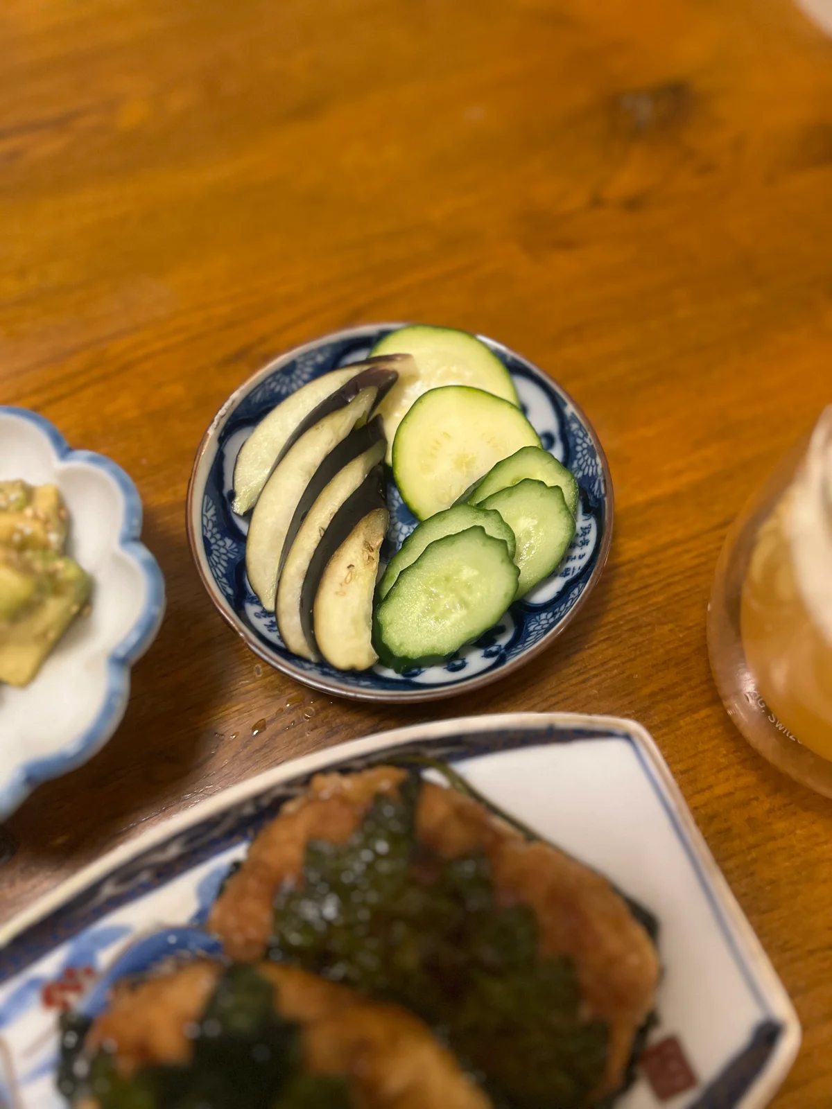 無印良品の発酵ぬかどこで作ったナスとズッキーニときゅうりのぬか漬け写真
