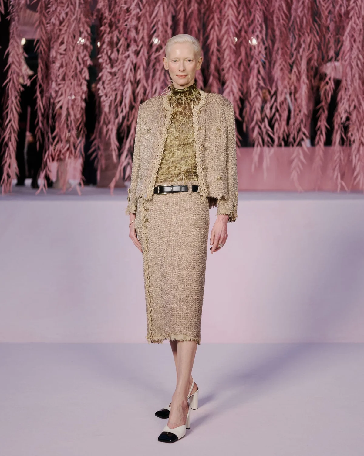 シャネル2026年春夏オートクチュールコレクションに来場したティルダスウィントン