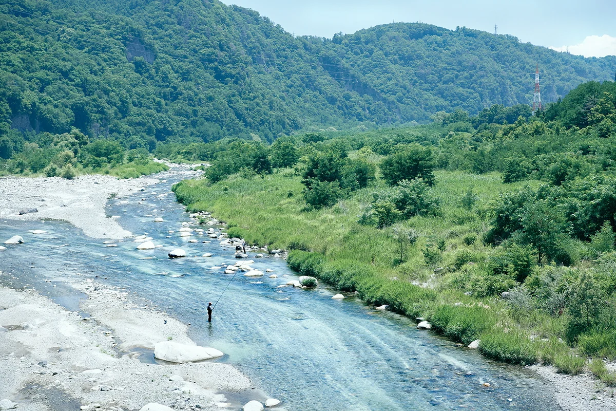 山梨県北杜市、南アルプスの山・川の画像