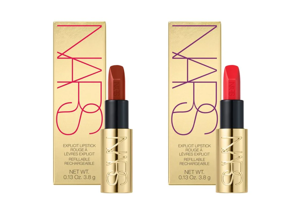 NARS アルティメイト ラグジュアリー エクスプリシット リップスティック 左から／805、863 各￥5,280〈2024年10月25日限定発売〉