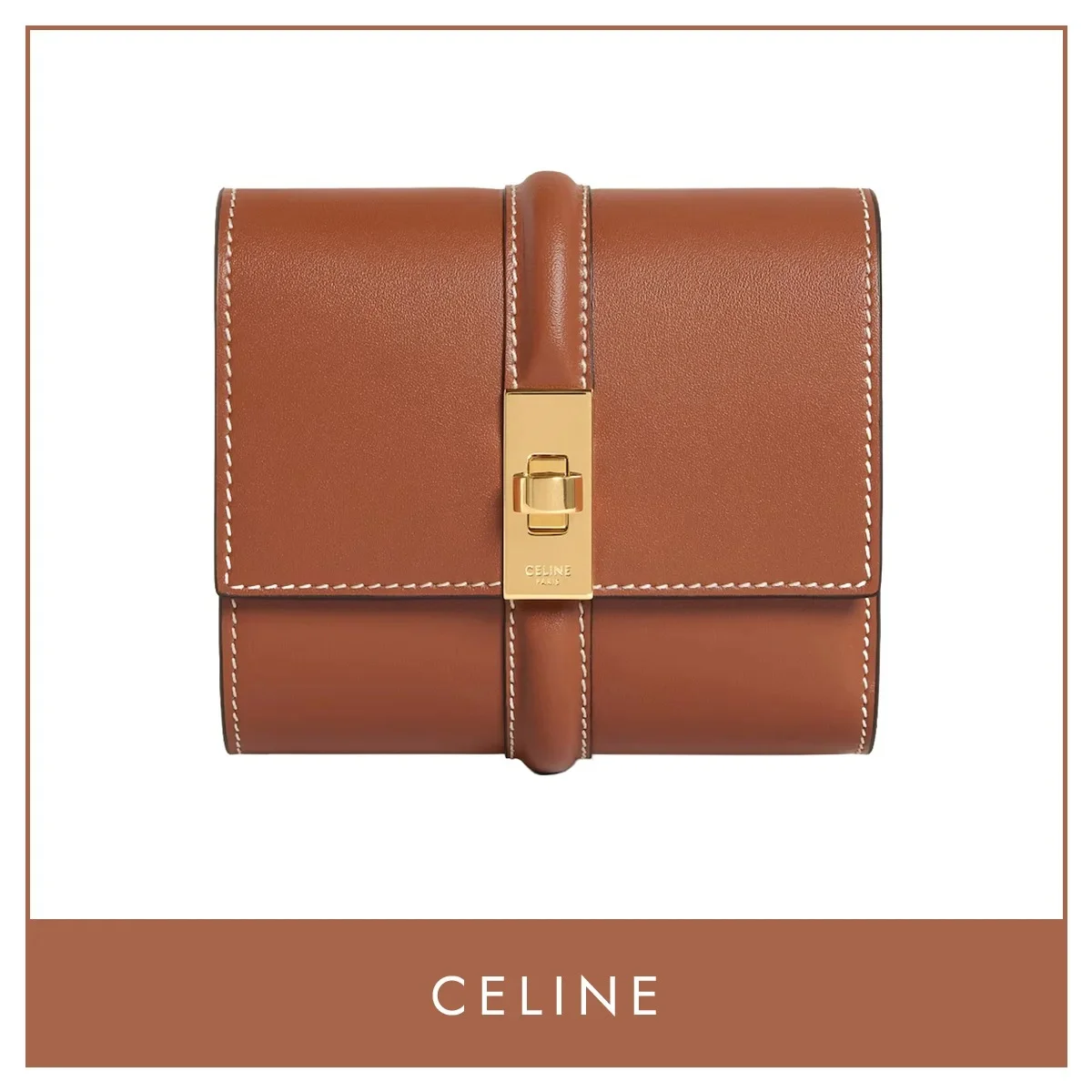 セリーヌ「スモール トリフォールドウォレット 16（セーズ）」　ブラウン
