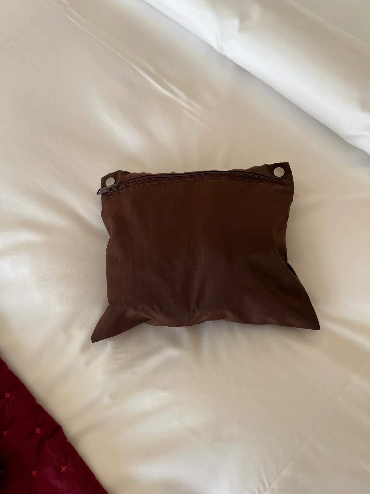 BAGGU「SMALL CLOUD CARRY ON」を付属のポーチに入れたところ