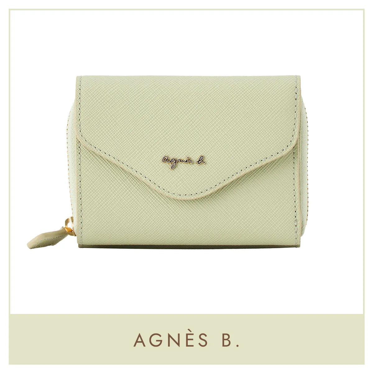 アニエスベー「レザー 三つ折り ウォレット」