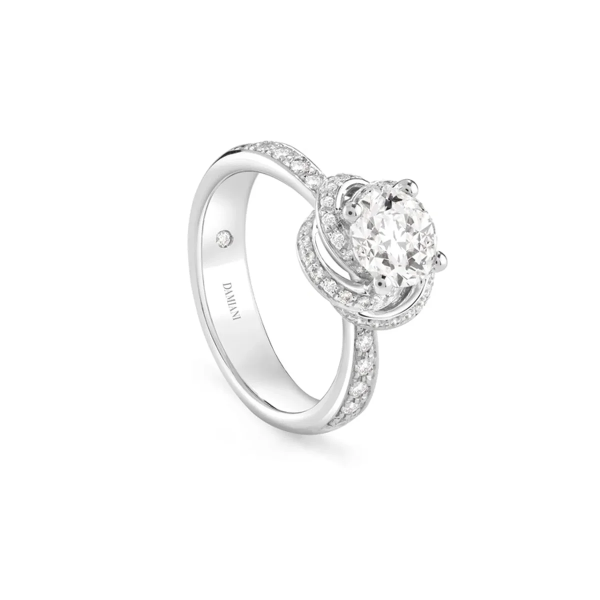 ダミアーニ「ボッチョーロ」エンゲージメントリング〈Pt、センターダイヤモンド0.23ct～〉￥600,000～